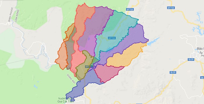 Map of Da Teh district - Lam Dong