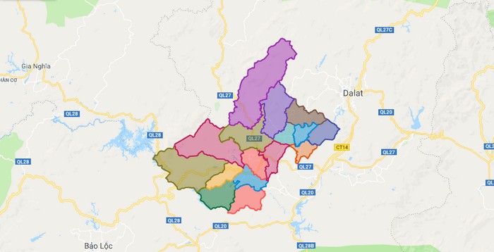 Map of Lam Ha district - Lam Dong