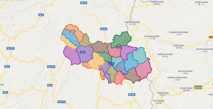 Map of Trang Dinh district - Lang Son