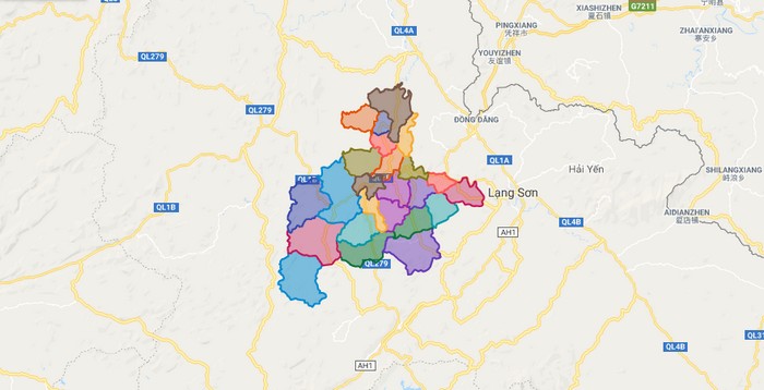 Map of Van Quan district - Lang Son
