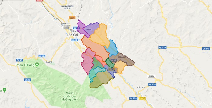 Map of Bao Thang district - Lao Cai