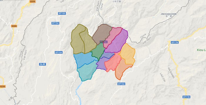 Map of Si Ma Cai district - Lao Cai