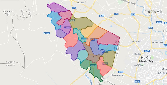 Map of Duc Hoa district - Long An