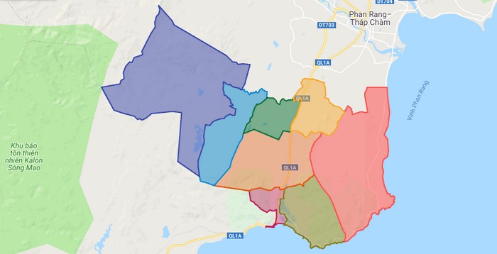 Map of Thuan Nam district - Ninh Thuan