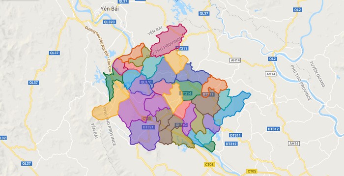 Map of Ha Hoa district - Phu Tho
