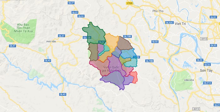Map of Tan Son district - Phu Tho