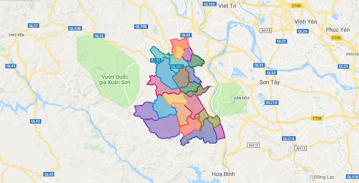 Map of Thanh Son district - Phu Tho