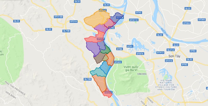Map of Thanh Thuy district - Phu Tho