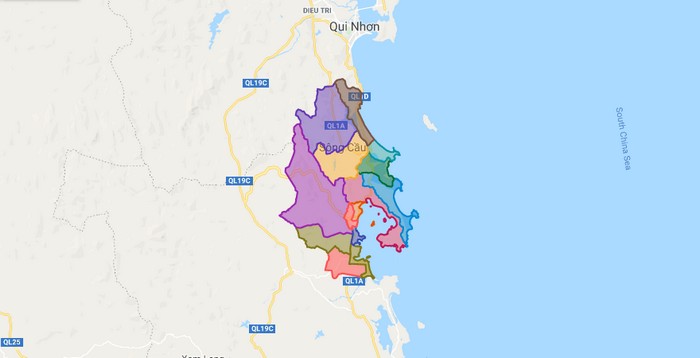Map of Song Cau town - Phu Yen