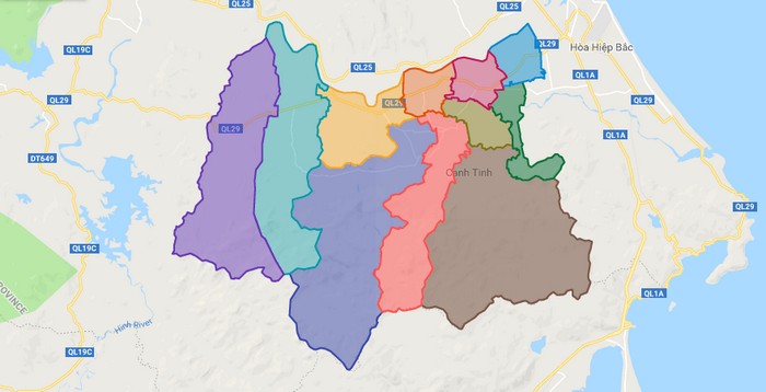 Map of Tay Hoa district - Phu Yen