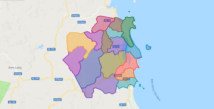 Map of Tuy An district - Phu Yen