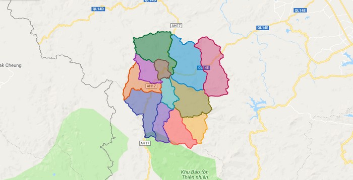 Map of Phuoc Son district - Quang Nam