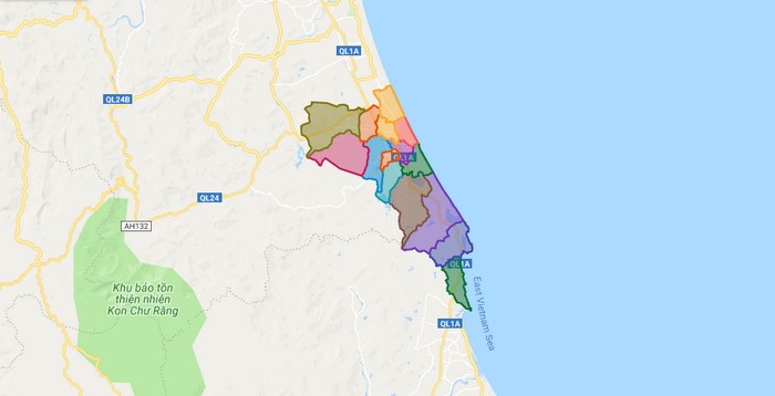 Map of Duc Pho district - Quang Ngai