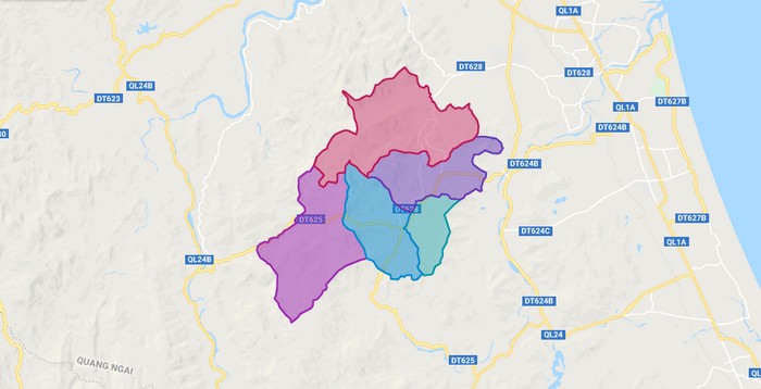 Map of Minh Long district - Quang Ngai