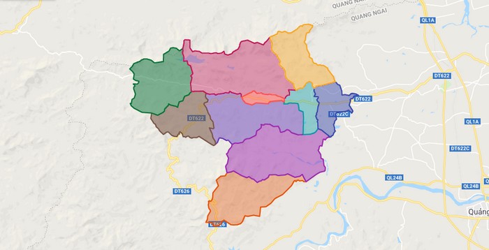 Map of Tra Bong district - Quang Ngai