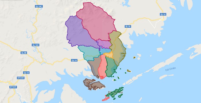 Map of Dam Ha district - Quang Ninh