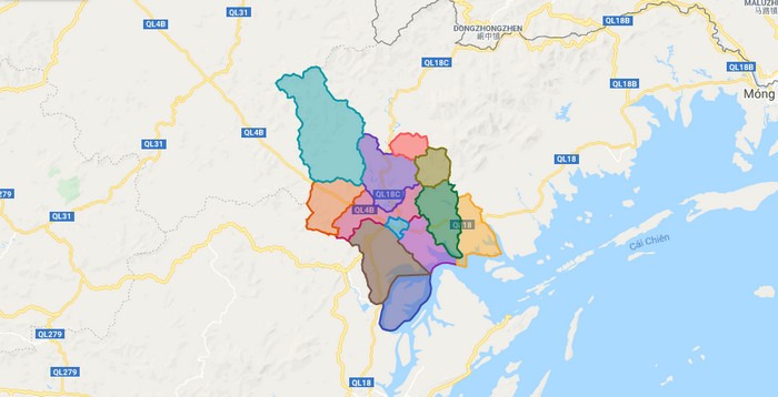 Map of Tien Yen district - Quang Ninh