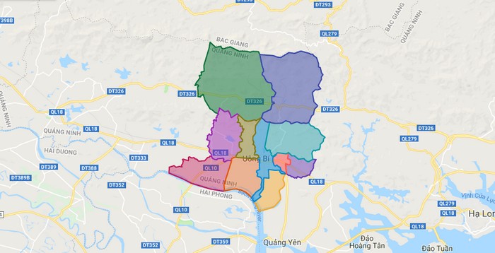 Map of Uong Bi city - Quang Ninh