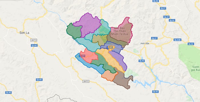 Map of Bac Yen district - Son La