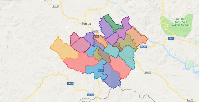 Map of Mai Son district - Son La