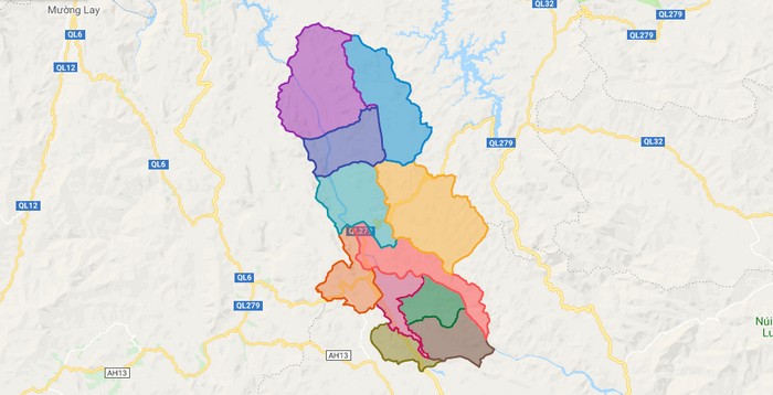 Map of Quynh Nhai district - Son La