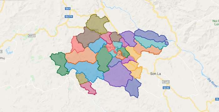 Map of Thuan Chau district - Son La