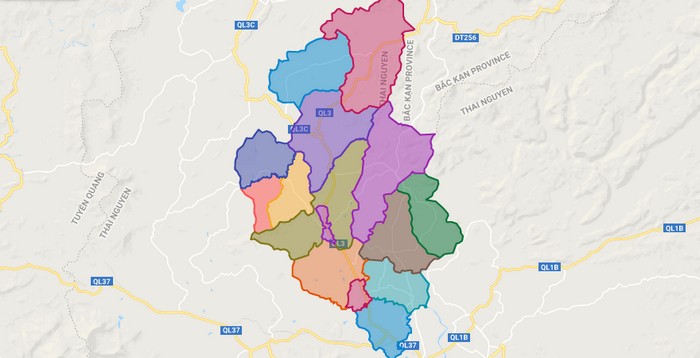 Map of Phu Luong district - Thai Nguyen