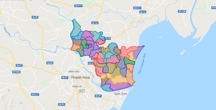 Map of Hoang Hoa district - Thanh Hoa
