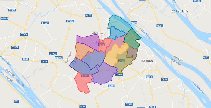 Map of Cang Long district - Tra Vinh