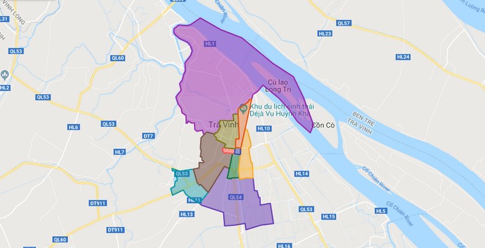 Map of Tra Vinh city - Tra Vinh