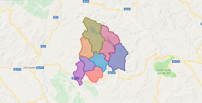 Map of Lam Binh district - Tuyen Quang