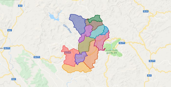 Map of Na Hang district - Tuyen Quang