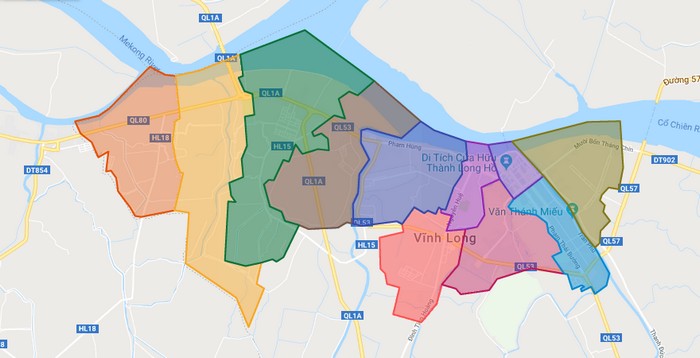 Map of Vinh Long city - Vinh Long