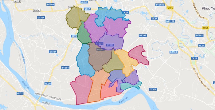 Map of Yen Lac district - Vinh Phuc