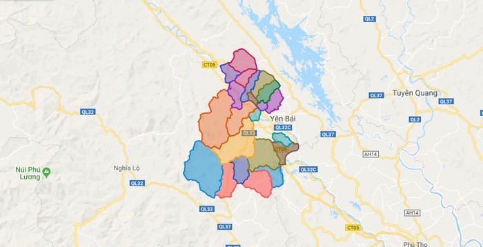 Map of Tran Yen district - Yen Bai