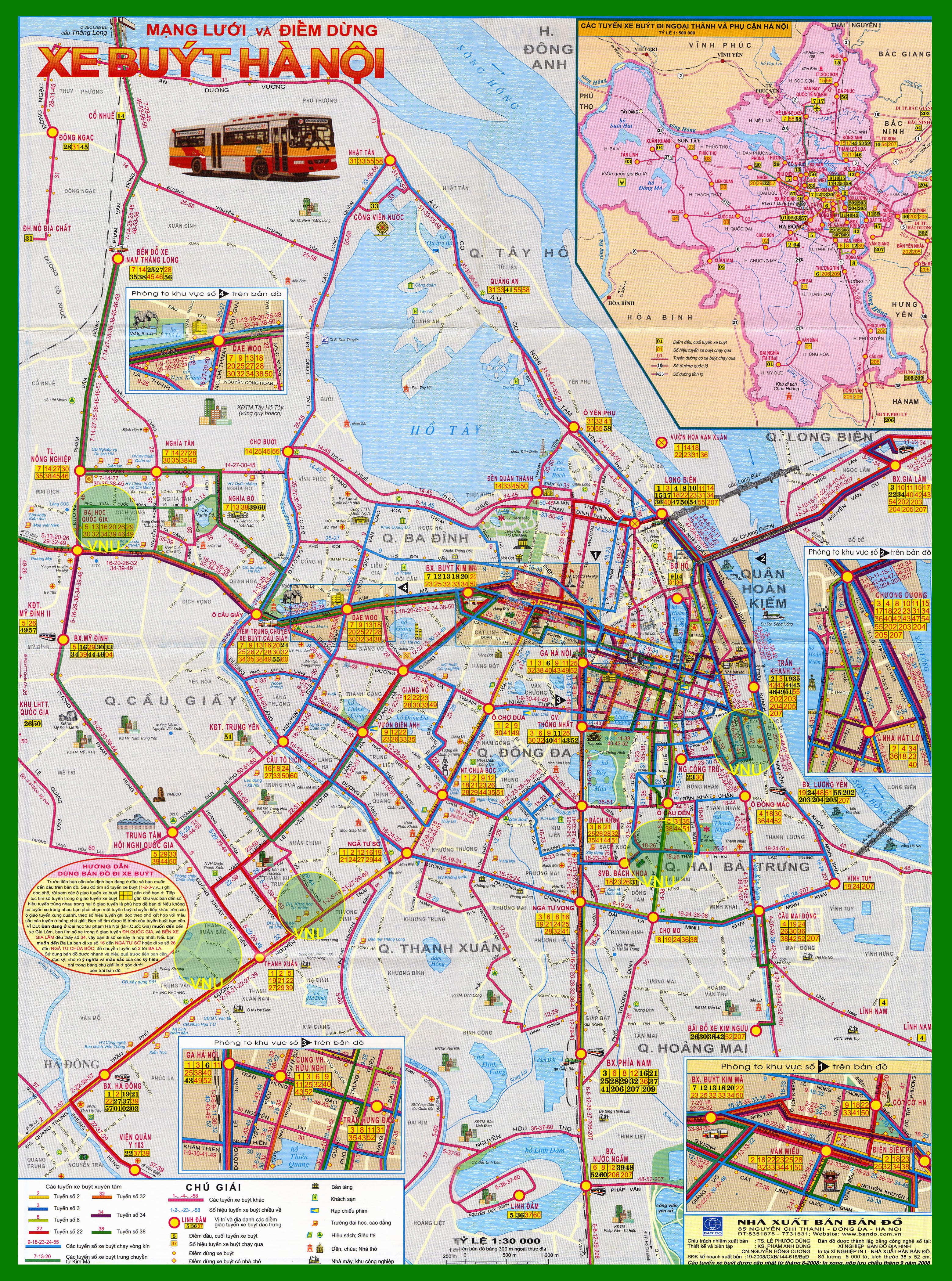 Bản đồ các tuyến xe bus Hà Nội - Địa Ốc Thông Thái