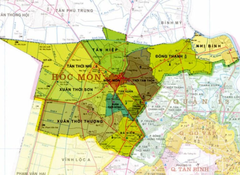 Bản đồ hành chính các xã huyện Hóc Môn