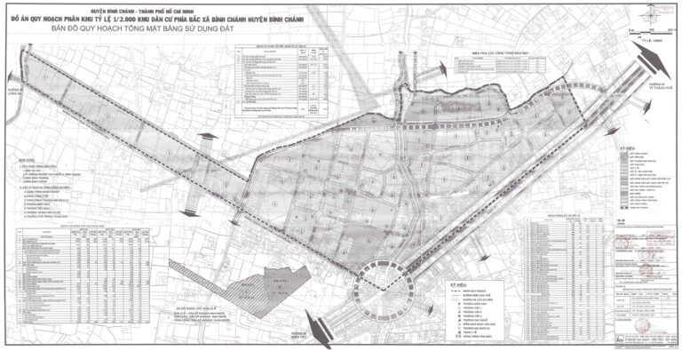 Bản đồ quy hoạch 1/2000 khu dân cư phía Bắc xã Bình Chánh, Huyện Bình Chánh