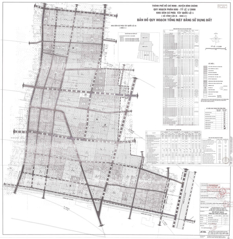 Bản đồ quy hoạch 1/2000 khu dân cư phía Tây Quốc lộ 1 (xã Vĩnh Lộc B - khu 2), Huyện Bình Chánh