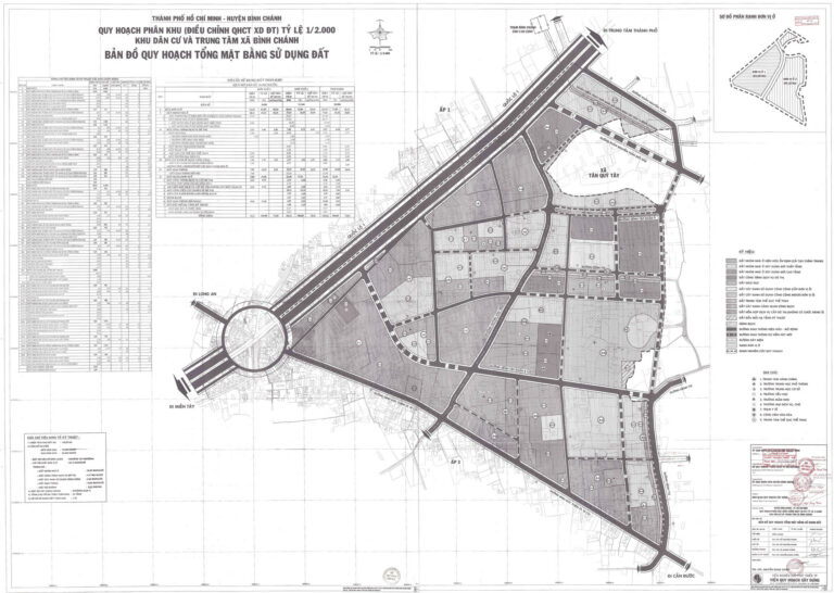 Bản đồ quy hoạch 1/2000 khu dân cư và Trung tâm xã Bình Chánh, Huyện Bình Chánh