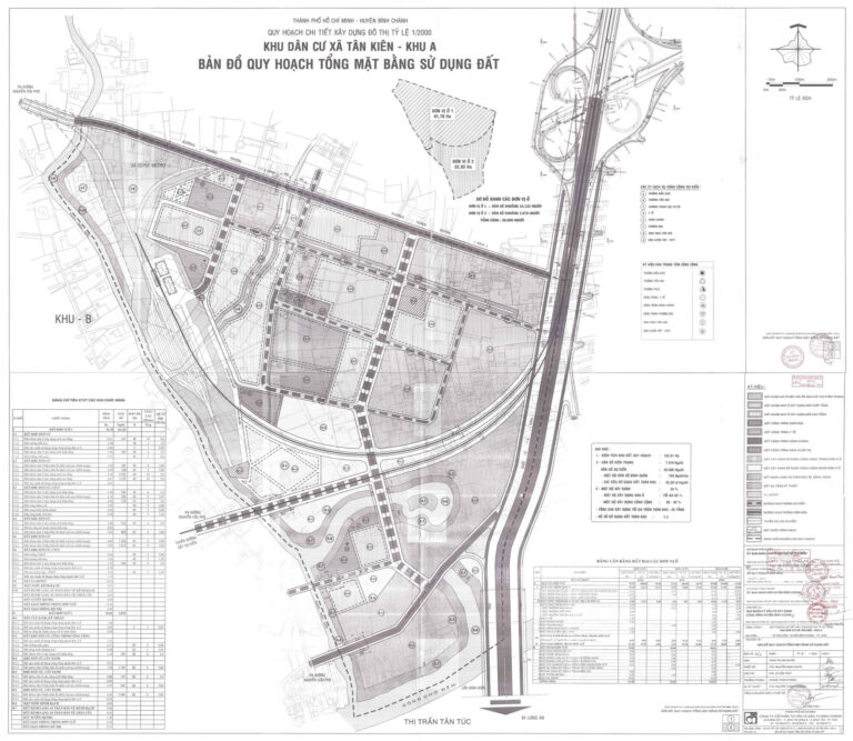 Bản đồ quy hoạch 1/2000 khu dân cư xã Tân Kiên - Khu A, Huyện Bình Chánh