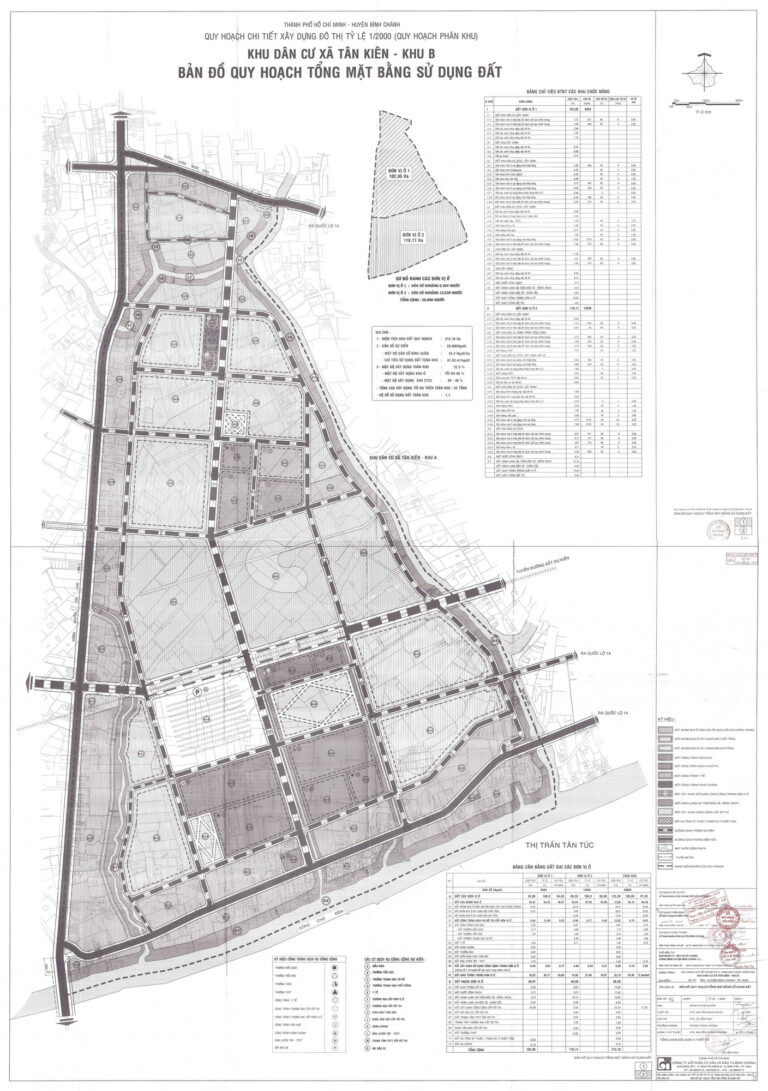 Bản đồ quy hoạch 1/2000 khu dân cư xã Tân Kiên (khu B), Huyện Bình Chánh