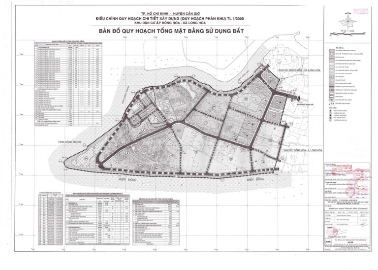 Bản đồ quy hoạch 1/2000 khu dân cư ấp Đồng Hòa, Huyện Cần Giờ