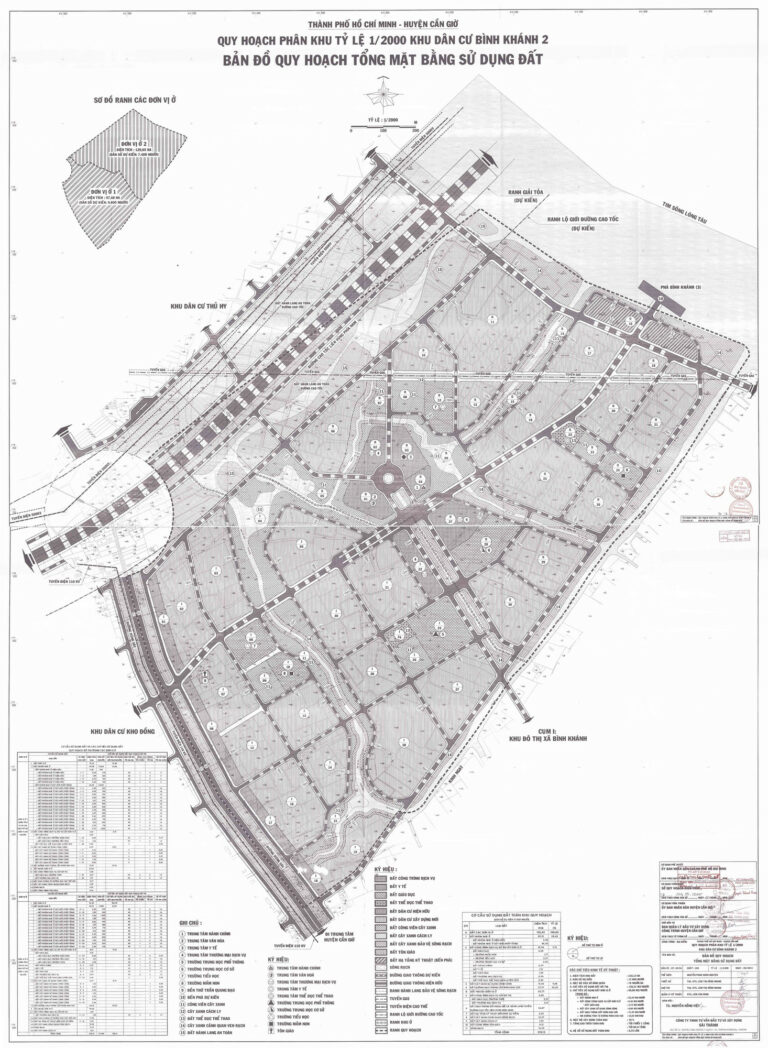 Bản đồ quy hoạch 1/2000 khu dân cư Bình Khánh 2, Huyện Cần Giờ