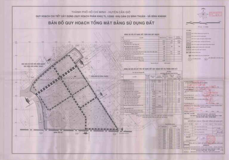 Bản đồ quy hoạch 1/2000 khu dân cư Bình Thuận, Huyện Cần Giờ