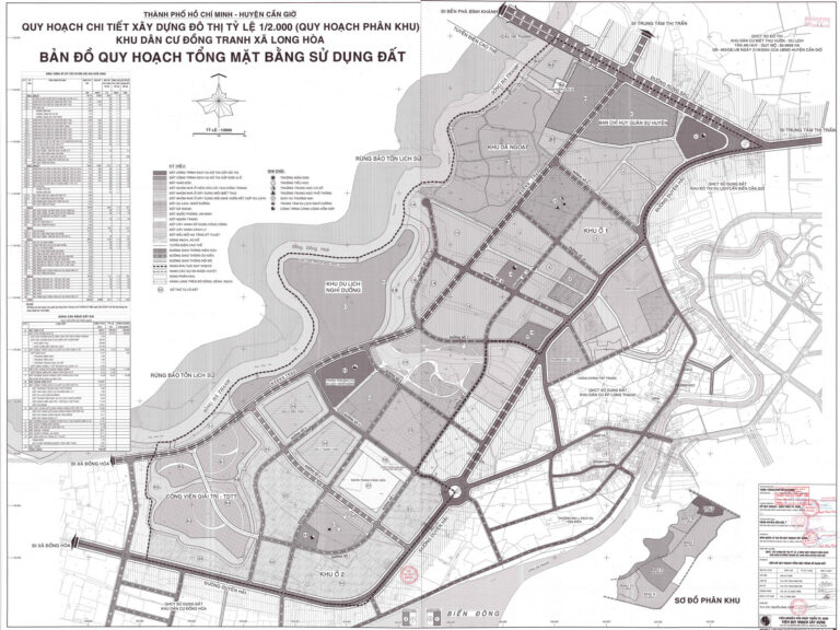 Bản đồ quy hoạch 1/2000 khu dân cư Đồng Tranh, Huyện Cần Giờ