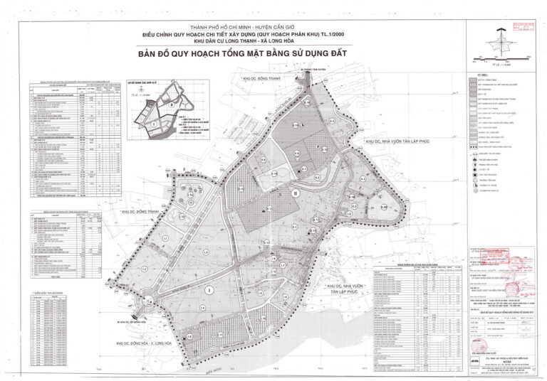 Bản đồ quy hoạch 1/2000 khu dân cư Long Thạnh, Huyện Cần Giờ