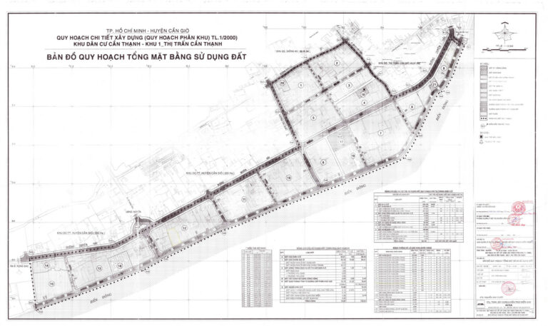 Bản đồ quy hoạch 1/2000 QHCT khu dân cư Cần Thạnh (khu 1), Huyện Cần Giờ