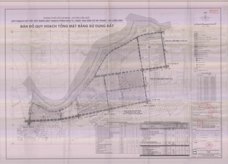 Bản đồ quy hoạch 1/2000 QHCT khu dân cư Hà Thanh, Huyện Cần Giờ