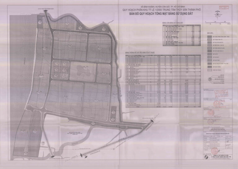Bản đồ quy hoạch 1/2000 Trung tâm thủy sản Thành phố, Huyện Cần Giờ